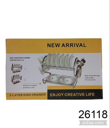 Imagen de SECAPLATOS METAL DOBLE PISO C/BANDEJA 3.26